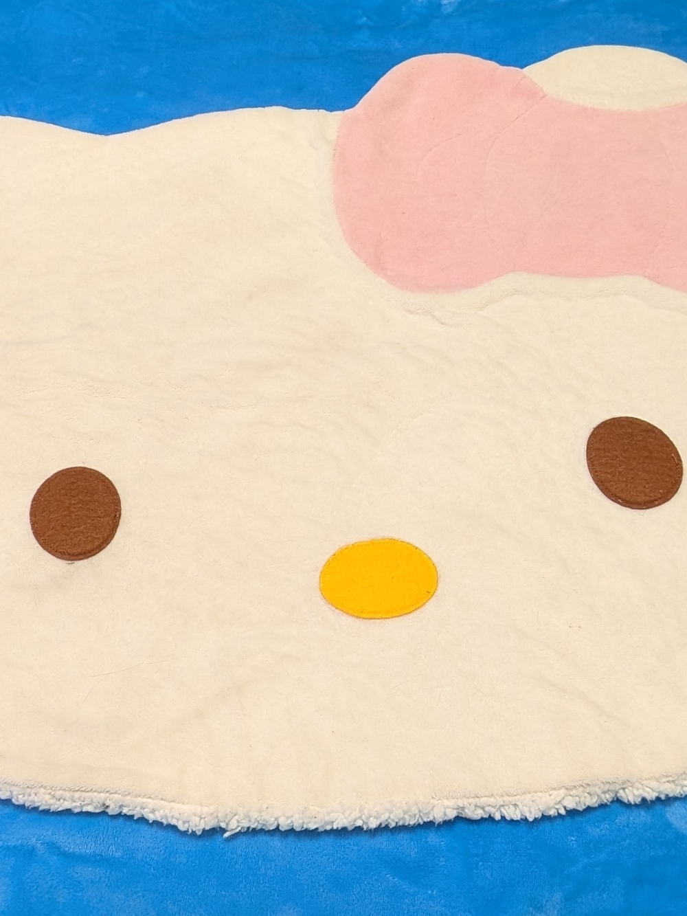 🐱🎀 Hello Kitty Cream Plush Character Mat with Pink Bow 🎀🐱